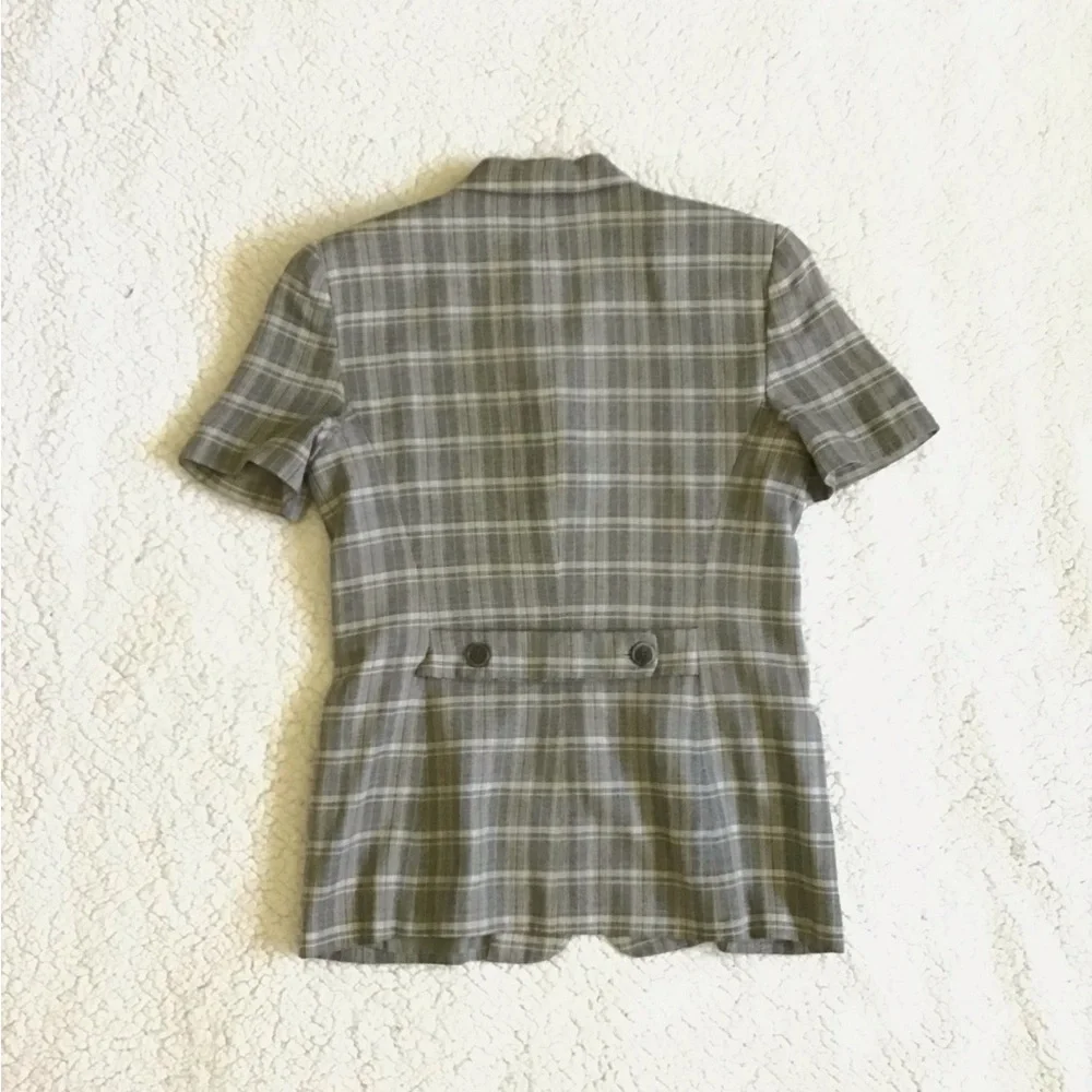 Gray/Sage Green Plaid Skirt Set - Picture 3 of 9